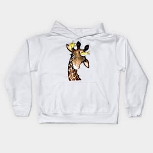 Adorable Giraffe with Birds Gift for Giraffe Lovers Kids Hoodie